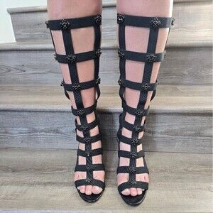 Jimmy Choo Malini Embellished Suede Gladiator boot size 40 1/2 or 10.5